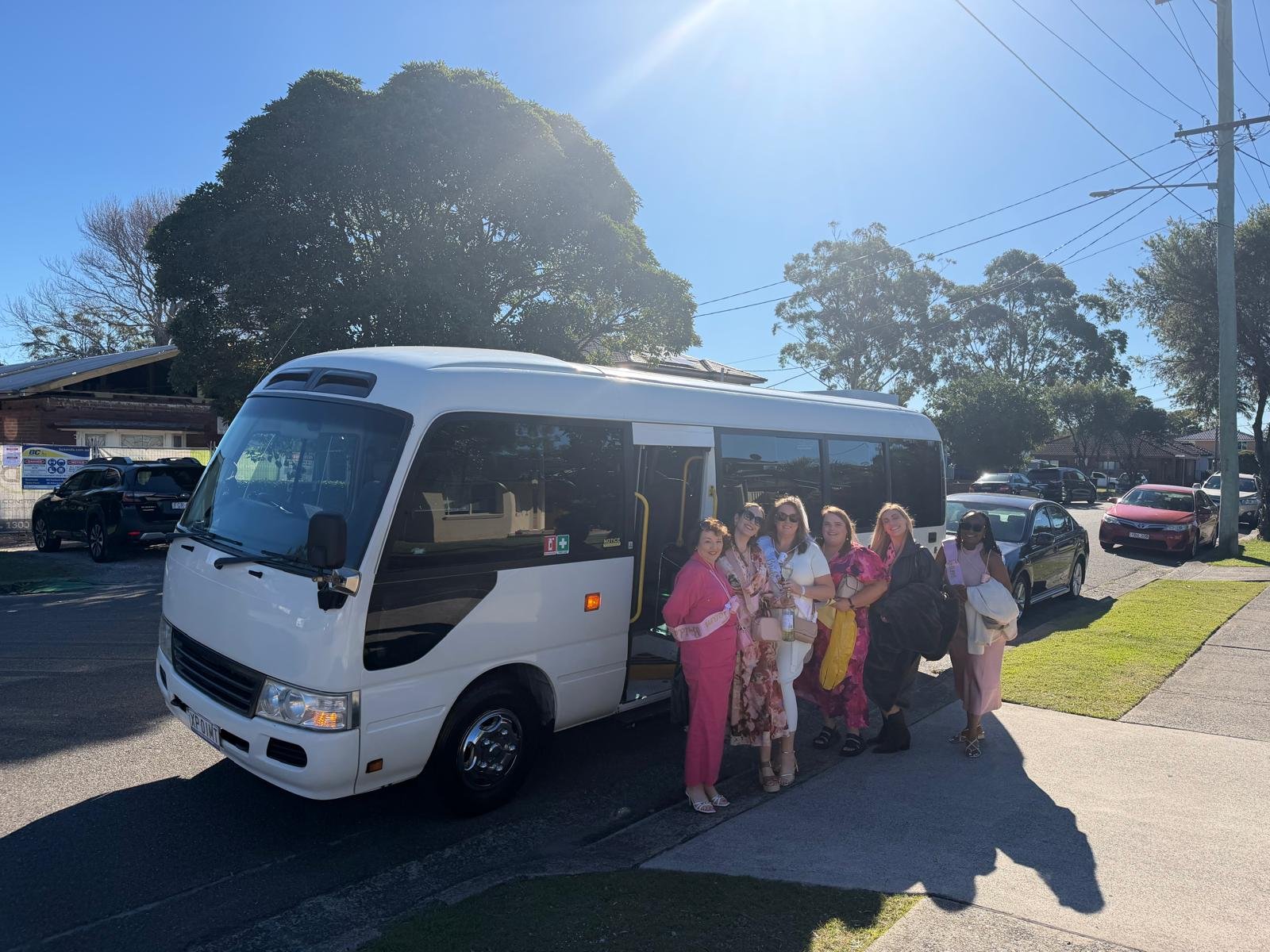 Guests celebrating on the SKS party bus
